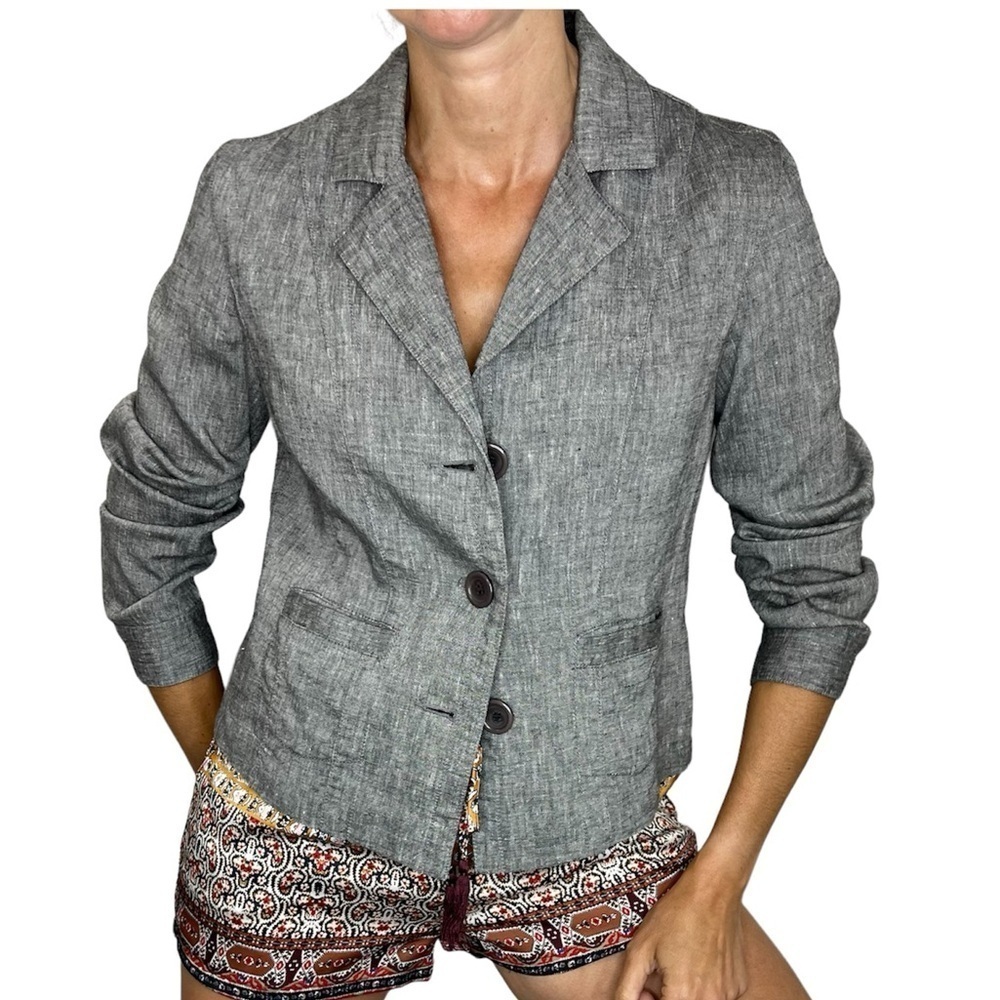 Eric Alexandre grey linen blend jacket blazer EU 36